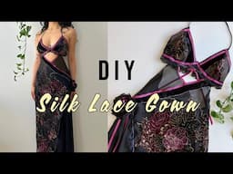 DIY Silk Lace Prom Dress/ Evening Gown