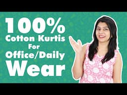 100% Cotton Kurtis For Office/Daily Wear | Cotton Kurta Haul From Amazon