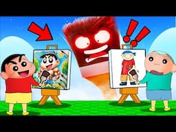 Shinchan Playing Draw Or Die Challenge With Friends 😱🔥 | Roblox Draw Or Die | Funny Game 😂