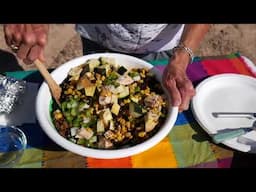 Chicken Enchilada Pie in a 12" Dutch oven (2022)