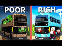 JJ's RICH Family vs Mikey's POOR Family BUS TRIP Survival Battle in Minecraft (Maizen)