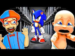 Baby and Blippi Escape SONIC Prison!