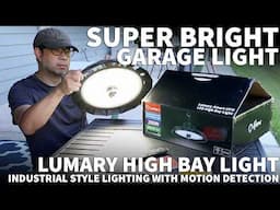 Lumary High Bay Light with Motion Detection - 200 Watt UFO High Bay Light for Garages and Workshops