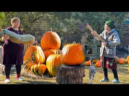 Harvesting Big Pumpkin | Making Pumpkin Pilaf and Buns