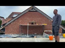 Bricklaying Sidewall On Garage