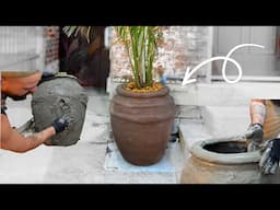 Large DIY Concrete Garden Planter | Mediterranean Style