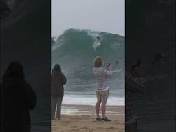 Gnarly drop at The Wedge! #big #waves #wedge