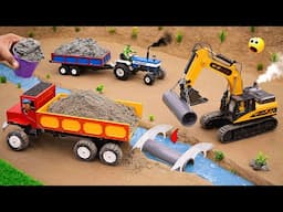 diy mini truck an excavator making home pipe bridge science project @sanocreator