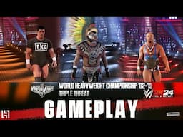 WWE 2K24 - WM 22 - Rey Mysterio vs Randy Orton vs Kurt Angle - World Heavyweight Championship Match