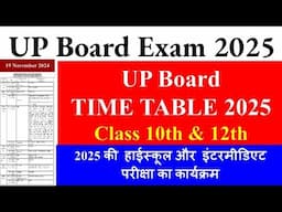 up board exam date 2025, up board time table 2025, up board exam 2025 class 12, up board class 10