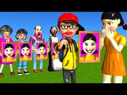 Scary Teacher 3D vs Squid Game Paint Recover Lips Squid Girl Nice or Error 5 Times Challenge