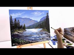 Mountain landscape painting tutorial - Mountain landscape painting for beginners / intermediate