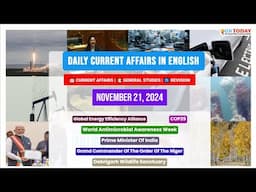 21 November, 2024 | Current Affairs in English by GKTODAY 🎯