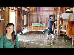 Ms. Tuyet cleans and wipes the house to make it cleaner