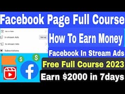 Facebook In Stream Ads Free Full Course 2023 In Hindi