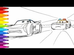 Police Lightning McQueen Chases Jackson Storm . CARS 3 2.0 Drawing and Coloring Pages | Tim Tim TV