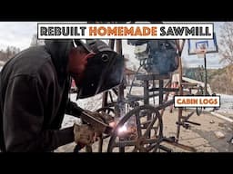 #761 - Rebuilt DIY Saw Mill, Milled First Cabin Logs! Bumpside Diesel Update... Nearly done!