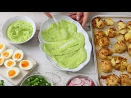 Smashed Potato Egg Salad With Green Goddess Mayo