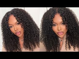 GO NATURAL 😍 DEFINE THESE CURLS EASY WITH KINKY CURLY GLUELESS 5x5 READY TO WEAR WIG Ft LUV ME HAIR