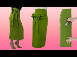 How to Make Wrap Skirt with Side Knot Detailed for Beginners