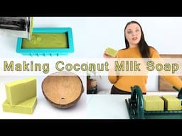 How to make Coconut Milk cold process soap scented with Lemongrass essential oil. Recipe included