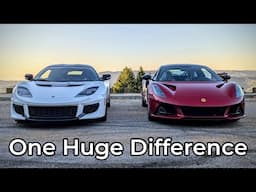 2021 Lotus Evora GT vs 2024 Lotus Emira V6 - Head to Head Review!