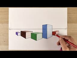 How to Draw in Two Point Perspective | Drawing a cube in perspectiveرسم | رسم المنظور | رسم مكعب