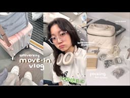 move in vlog 🧸 packing for uni, dorm tour, shopping, 15hr flight, international student, settling in