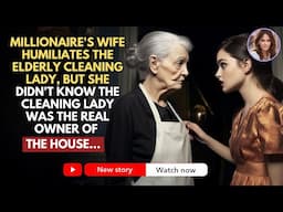 Millionaire's Wife Humiliates The Elderly Cleaning Lady, But She Didn't Know The Cleaning Lady Was..