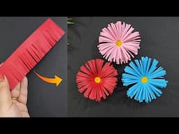 How to make EASY Paper Flowers - DIY Paper Craft Ideas Tutorial | Flower Making With Paper