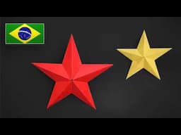 Como Fazer uma Linda Estrela de Papel 3D - Versão 2