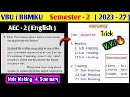 Note Making।। AEC 2 english important questions semester 2।। Aec English Reading comprehension।।