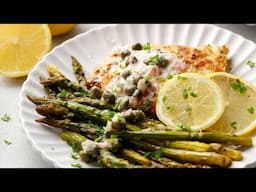 Keto Creamy Chicken Piccata [with Roasted Asparagus]