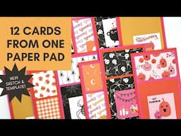 12 Halloween Cards from One Paper Pad | New Sketch and Template