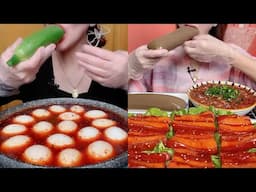 먹방 Spicy China Foods 🌶️ |Pork Belly, Boiled zucchini, Noodles and Eggs| eating sounds Mukbang ASMR