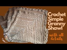 Crochet Simple Granny Triangle Shawl/ Crochet Shawl for Beginners