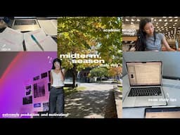 MIDTERM SEASON STUDY VLOG 🎧ྀི♡☕ time to LOCK in, super motivating and productive, exam study tips