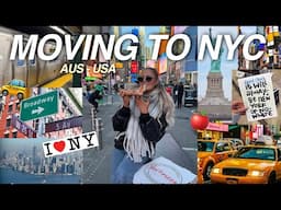 MOVING FROM AUSTRALIA TO NYC (vlog) 🚕🗽🍎 | flying, apt tour, meeting new friends, first few days ✨