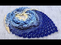 Crochet Easy Two Row Repeat Shawl Tutorial