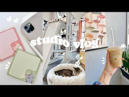 studio vlog #9 🐈  BIG shop update, new keyboard, + a CAT CAFE!!!