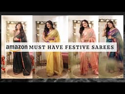 MUST HAVE FESTIVE SAREES FROM AMAZON | GoGlam