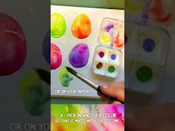 EASY 🎨 EASTER EGGS 🐣🥳 with WATERCOLOR! / Easter Craft ^^ #shorts