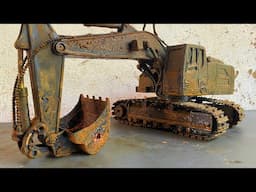 Fully restoration old rusty Komatsu remote control excavator