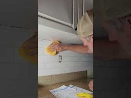 How To Install A PVC Subway Tile Backsplash #shorts