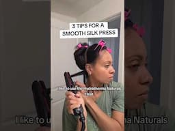 3 tips for a smooth silk press on natural hair. Heat training natural hair. #straightnatural