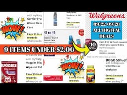 Walgreens Best 10 Deals 09/22-09/28 ALL DIGITAL DEALS, FREE TOOTHPASTE, $2.00 DIAPERS, $0.37 LOTION!