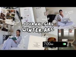 journal girl winter arc ❄️📖⟡ goal-setting, vision board + five minute journal!