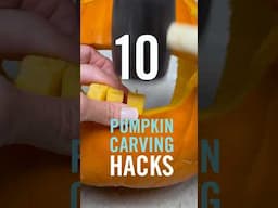 10 GENIUS PUMPKIN CARVING HACKS 🎃#shorts #halloween