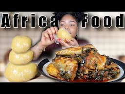 SPICY SPINACH SOUP WITH TITUS FISH + FUFU MUKBANG! EFO RIRO!!!