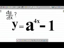 Differentiation of y=a^(4x)-1 using logarithmic and Implicit differentiation. #excellenceacademy